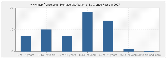 Men age distribution of La Grande-Fosse in 2007